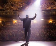 Standing on stage for performance