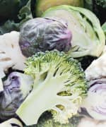 various cruciferous vegetables like broccoli, cabbage and brussels sprouts