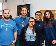 Matthew McConaughey with just keep livin foundation students