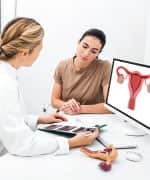 Woman talking with gynecologist on healthy vaginal flora