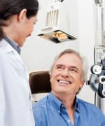 Man speaking with optometrist on adding plant nutrients to diet