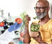 Man eating lunch similar to eight-week clinical trial