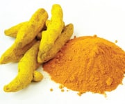 Whole and ground turmeric that curcumin can be derived from for benefits