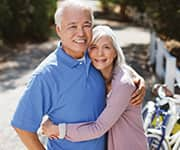 Senior couple working on themselves to increase healthy longevity