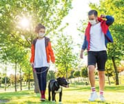 Mature couple taking walk with supported immune system