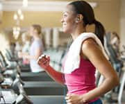 Women running on a treadmill