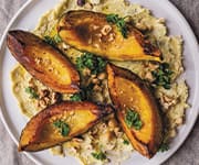 Winter Squash Wedges with Gorgonzola Butter and Hazelnuts